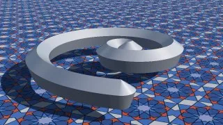 2D pentagon sweep along spiral path